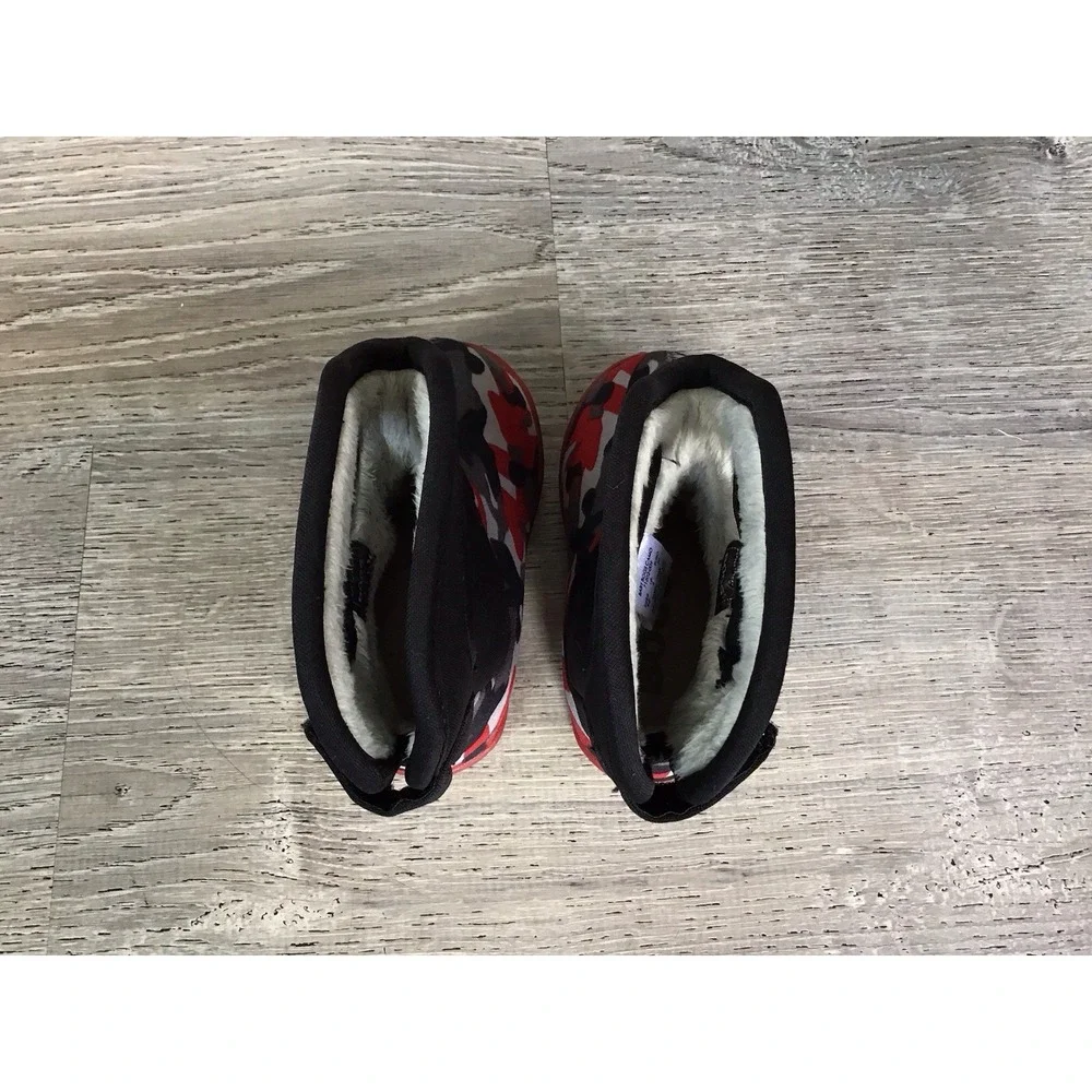 Baby Bogs Toddler Boy Boots Size 4 Rain Snow Red Black Camo Pull On Waterproof